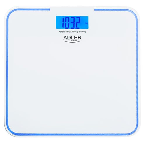 ADLER Bathroom Scale - 180kg capacity, Blue backlight edge ADLER Bathroom Scale - 180kg capacity, Blue backlight edge von ADLER
