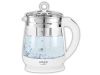 Adler AD 1299, 1,5 l, 1850 W, Weiß, Glas, Regelbare Temperatur, Wasserstandsanzeige Adler AD 1299, 1,5 l, 1850 W, Weiß, Glas, Regelbare Temperatur, Wasserstandsanzeige von ADLER