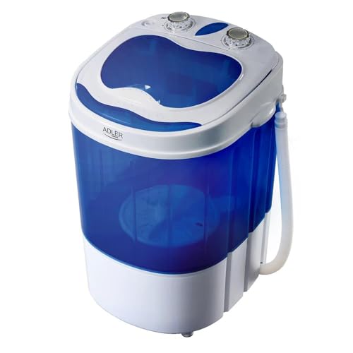 ADLER EUROPE AD 8051 Mini Waschmaschine mit Schleuder Funtkion Waschautomat Camping Reise mobile Singlehaushalt Waschmaschine Toploader mit Wäscheschleuder bis 3KG von ADLER EUROPE
