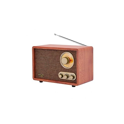 Adler Retro Radio mit Bluetooth und Teleskopantenne FM/AM 10W RMS Bass/Höhenkontrolle AD1171 von ADLER