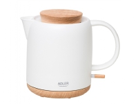 Adler Wasserkocher | 1304 m. AD | Elektrisch | 1200 W | 1 L | Keramik | 360° drehbarer Boden | Weiß von ADLER