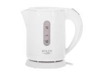 Adler | Wasserkocher | AD 1371w | Elektrisch | 850 W | 0,8 L | Edelstahl/Polypropylen | 360°-Drehfuß | Weiß von ADLER