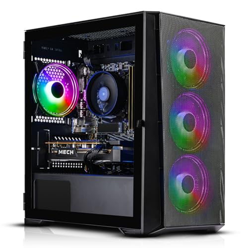 ADMI Gaming PC: AMD Ryzen 5 5500 CPU für Gamer (6 Core/12 Thread), Radeon 6750XT 12GB, 16GB 3200MHz RAM, 1TB SSD, RGB Mesh Case, Wifi, Windows 11 von ADMI