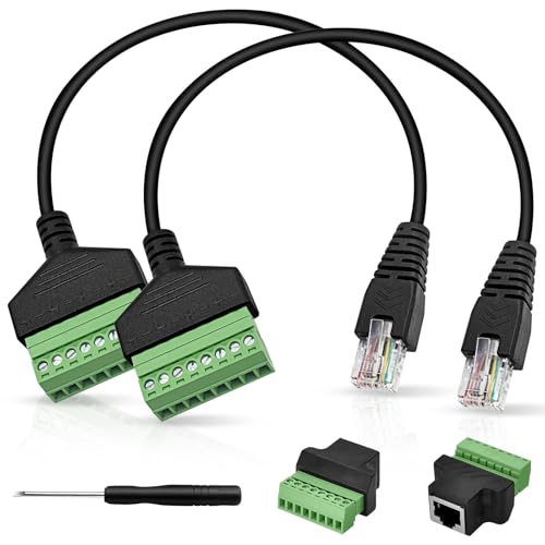 ADNEWX 4 Stk RJ45 Schraubklemmenadapter, Netzwerk RJ45 Stecker, Buchse auf 8 Pin Schraubklemmenblock Adapter für Cat7, Cat6, Cat5, CCTV, DVR Ethernet Verbindungsstück ADNEWX 4 Stk RJ45 Schraubklemmenadapter, Netzwerk RJ45 Stecker, Buchse auf 8 Pin Schraubklemmenblock Adapter für Cat7, Cat6, Cat5, CCTV, DVR Ethernet Verbindungsstück von ADNEWX