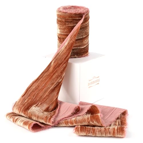 Terrakotta-Samtband, 7,6 cm, terrakottafarben, ausgefranstes Samtband, Knisterseide, Samt, für Kränze, Weihnachtsbaumschmuck, Blumenstrauß, Geschenkverpackungen, Schleifen, Hochzeit, 2,7 m Terrakotta-Samtband, 7,6 cm, terrakottafarben, ausgefranstes Samtband, Knisterseide, Samt, für Kränze, Weihnachtsbaumschmuck, Blumenstrauß, Geschenkverpackungen, Schleifen, Hochzeit, 2,7 m von ADSUBHSJFAKK