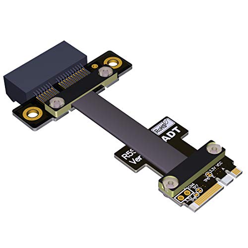 ADT-LINK M.2 WiFi A.E Key A+E auf PCI-e 1 x x1 Riser Extender Adapter Card Ribbon Gen3.0 Kabel AE Key A E für PCIE 3.0 x1 x4 x16 M2-Karte (5 cm) von ADT-Link