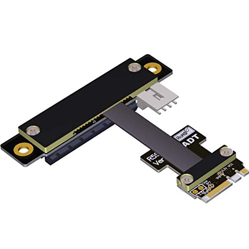 ADT-LINK M.2 WiFi A.E Key A+E auf PCI-e 4X x4 Riser Extender Adapter Card Ribbon Gen3.0 Kabel AE Key A E für PCIE 3.0 x1 x4 x16 M2-Karte (15 cm, R52SR) von ADT-Link