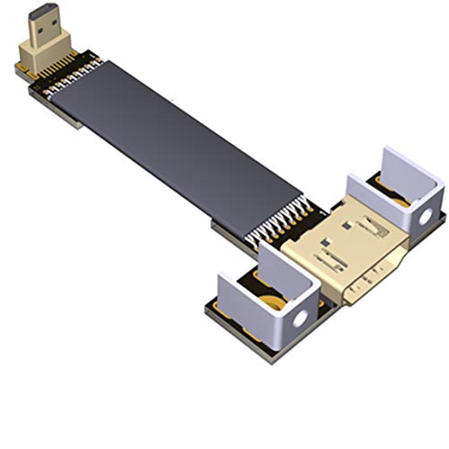 ADT-Link Benutzerdefiniertes FPV-HDMI-Kabel für HDMI-Micro-Flachkamera-Anschluss, flexibler Draht, 20 cm, 18 Gbit/s, 4K @ 50/60 2160p für HDMI2.0 für FPV Kamera Drohne Gimbal 20 cm A4T-D2 von ADT-Link