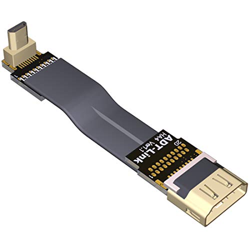 ADT-Link FPV Kabel für HDMI Micro Mini Flachkamera Anschluss 5 cm-50 cm Flexible Draht Line 18 Gbps 4K @ 50/60 2160p für HDMI2.0 für FPV Kamera A4-D3 20cm von ADT-Link