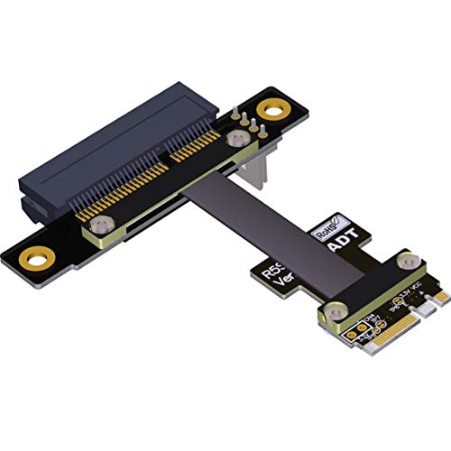 ADT-Link M.2 A.E Key A+E auf PCI-e 4X x4 Riser Extender Adapter Karte Flachband Gen3.0 Kabel AE Key A E für PCIE 3.0 x1 x4 x16 M2 Karte (25cm, R52SF) von ADT-Link