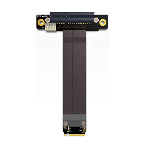 ADT-Link Riser PCIe x4 3.0 PCI-E 4X auf M.2 NGFF NVMe M Key 2280 Riser Kabel Gen3.0 Schlüssel M2-M Pci-Express Verlängerung 32G/BPS (30 cm, R42SR) von ADT-Link