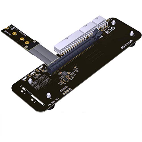 ADT-Link Schlüssel M.2 M Halterung für externe Grafikkarte NVMe mit vertikalem Montagekabel PCIe3.0 x4 25 cm 50 cm 32 GB für ITX STX NUC VEGA64 GTX1080ti von ADT-Link