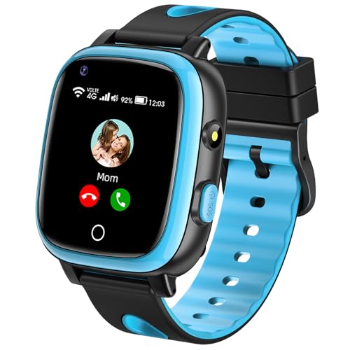 ADUOGENG 4G Smartwatch Kinder mit GPS und Telefon, Smart Watch mit WiFi, Videoanruf, Kamera, SOS, Schulmodus, für Jungen und Mädchen 5–14 Jahren, Kids mit Halsseil von ADUOGENG