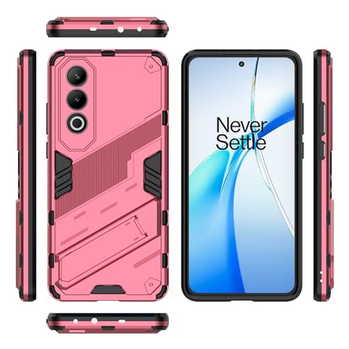 ADVDJBV Telefonmode Kompatibel mit OnePlus Nord CE4 5G (ausländische Version), stoßfeste Schutzhülle mit Ständer, Schutzhülle aus PC und TPU Handyhülle(Pink) von ADVDJBV