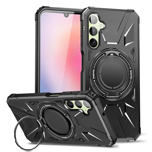ADVDJBV Telefonmode Kompatibel mit Samsung Galaxy A24 Hülle, TPU + PC, zweilagige Fallschutzhülle, robuste Schutzhülle, kompatibel mit kabelloser Ladehülle, Ständerabdeckung. Handyhülle(Black) von ADVDJBV