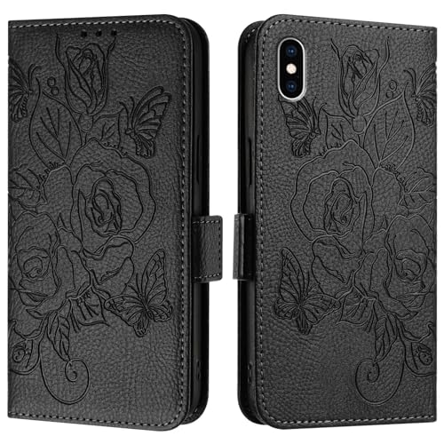 ADVDJBV Telefonzubehör Kompatibel mit iPhone XS Max-Hülle, Brieftaschen-Hülle, schmale Flip-Folio-Hülle aus PU-Leder, stoßfeste Schutzhülle mit Kartenfächern + Handschlaufe Telefonabdeckung(Black) ADVDJBV Telefonzubehör Kompatibel mit iPhone XS Max-Hülle, Brieftaschen-Hülle, schmale Flip-Folio-Hülle aus PU-Leder, stoßfeste Schutzhülle mit Kartenfächern + Handschlaufe Telefonabdeckung(Black) von ADVDJBV