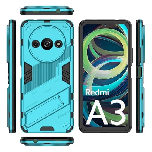ADVDJBV Telefonmode Kompatibel mit Xiaomi Redmi A3 4G (ausländische Version), stoßfeste Schutzhülle mit Ständer, Schutzhülle aus PC und TPU Handyhülle(Blue) von ADVDJBV