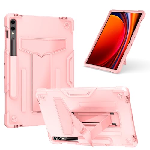 Tablet-Hülle Hülle kompatibel mit Samsung Galaxy Tab S9 Plus 12,4" 2023 X810/X816B/X818U, mit Ständer, dreilagige Hybrid-Ganzkörperhülle, robuste, stoßfeste Fallschutzhülle Tablet-Startseite(Rose gold von ADVDJBV