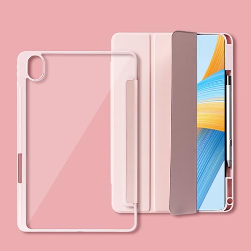 Tablet Cover Tri-Fold Smart Tablet Case Kompatibel mit Huawei Matepad Pro 10.8 (2021/2019 Release), mit Stifthalter, transparente transparente Rückschale Slim Stand Stoßproof TPU Abdeckung, Auto Wake von ADVDJBV