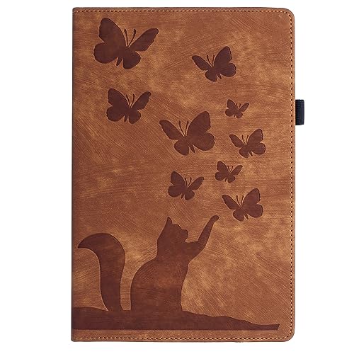 Tablet-Hülle Kompatibel mit Fire HD 10 Tablet-Hülle (2019/2017 veröffentlicht, 9./7. Generation), geprägter Klappständer, Schutzhülle, Klapphülle, stoßfestes PU-Leder, Kartensteckplatz, Tablet-Hülle T von ADVDJBV