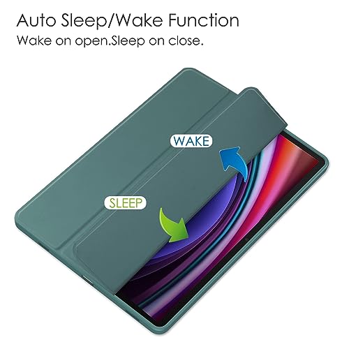 Tablet-Hülle Schlanke Hülle, kompatibel mit Samsung Galaxy Tab S9 Plus 12,4 Zoll, mit klarer, transparenter Rückseite und stoßfester TPU-Rahmenabdeckung, unterstützt automatischen Schlaf-/Wachmodus, i von ADVDJBV