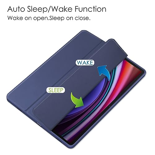 Tablet-Hülle Schlanke Hülle, kompatibel mit Samsung Galaxy Tab S9 Plus 12,4 Zoll, mit klarer, transparenter Rückseite und stoßfester TPU-Rahmenabdeckung, unterstützt automatischen Schlaf-/Wachmodus, i von ADVDJBV