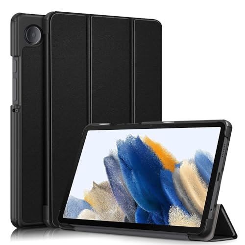 Tablet-Schutzhülle, kompatibel mit Samsung Galaxy Tab A9 8,7 Zoll, Modell 2023 (SM-X110/SM-X115) mit drei Klappen, kompatibel mit Smart-Tablet, ultradünn und leicht, harte Schutzhülle aus P-Kunststoff von ADVDJBV