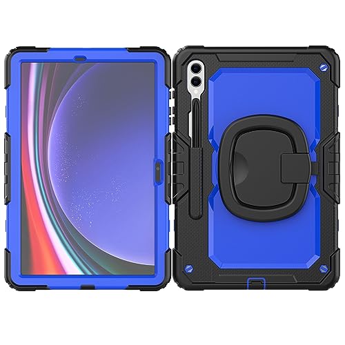 Tablet-Hülle Robuste, stoßfeste TPU-Hülle Compatible with Samsung Galaxy Tab S9 Ultra 14,6 Zoll 2023 (SM-X910/X916B/X918U), Kinderhülle, um 360 Grad drehbarer Griff, Standhalterung, Displayschutzfolie von ADVDJBV