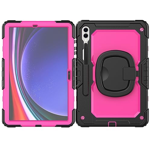 Tablet-Hülle Robuste, stoßfeste TPU-Hülle Compatible with Samsung Galaxy Tab S9 Ultra 14,6 Zoll 2023 (SM-X910/X916B/X918U), Kinderhülle, um 360 Grad drehbarer Griff, Standhalterung, Displayschutzfolie von ADVDJBV