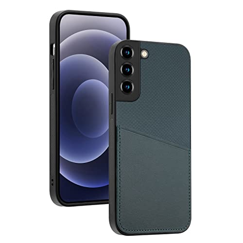 Telefonmode Echtleder Hülle Compatible with Samsung Galaxy S22 5G mit Kartenhalter Kartensteckplatz Stoßdämpfende Lederschutzhülle kompatibel mit Samsung Galaxy S22 Hülle [Linsenschutz] Handyhülle(Gre von ADVDJBV