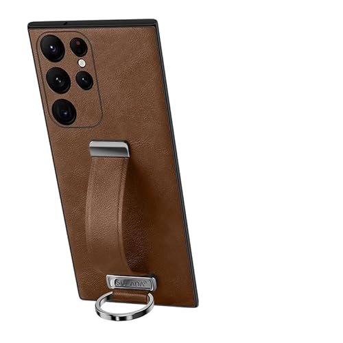 Telefonmode Kompatibel mit Samsung Galaxy S24 Ultra Lederhülle, PU-Leder + hartes PC, ultradünn, langlebig, schützende Handyhülle, skalierbarer Armbandständer, stoßfeste Handyhülle Handyhülle(Brown) Telefonmode Kompatibel mit Samsung Galaxy S24 Ultra Lederhülle, PU-Leder + hartes PC, ultradünn, langlebig, schützende Handyhülle, skalierbarer Armbandständer, stoßfeste Handyhülle Handyhülle(Brown) von ADVDJBV