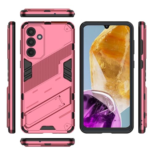 Telefonmodus, kompatibel mit Galaxy M55 5G, stoßfeste Schutzhülle mit Ständer, Schutzhülle aus PC und TPU, kompatibel mit Mobiltelefonen (Pink) von ADVDJBV