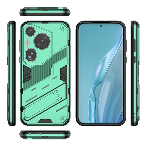 Telefonmodus, kompatibel mit Huawei Pura 70 Art, stoßfeste Schutzhülle mit Ständer, Schutzhülle aus PC und TPU, kompatibel mit Mobiltelefonen (Grün) von ADVDJBV