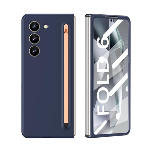 Telefonmode Ultradünne, leichte Hülle, kompatibel mit Samsung Galaxy Z Fold 6 5G, robuste Ganzkörper-Schutzhülle [sturzsicher] [kratzfest] mit integriertem Displayschutz und S-Pen-Halter Handyhülle(Da von ADVDJBV