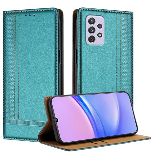 Telefonzubehör Kompatibel mit Samsung Galaxy A72 Hülle Wallet, PU Leder Flip Folio Hülle mit Kartenhalter Klapphülle Kickstand [Stoßfeste TPU-Innenschale] Ultradünne Slim Handyhülle Telefonabdeckung(G von ADVDJBV