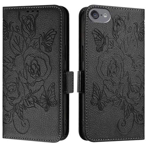 Telefonzubehör Kompatibel mit iPad iPod Touch 7 (2019)/6 Touch5 Hülle, Brieftaschenhülle, schlankes PU-Leder-Telefon-Flip-Folio-Case, stoßfeste Schutzhülle mit Kartenhaltern + Handschlaufe Telefonabde von ADVDJBV