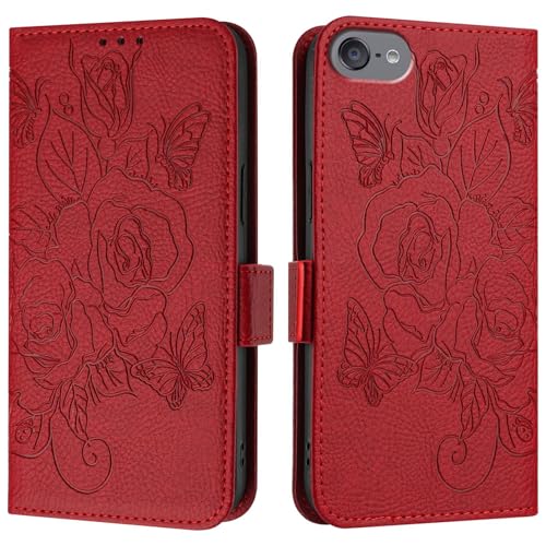 Telefonzubehör Kompatibel mit iPad iPod Touch 7 (2019)/6 Touch5 Hülle, Brieftaschenhülle, schlankes PU-Leder-Telefon-Flip-Folio-Case, stoßfeste Schutzhülle mit Kartenhaltern + Handschlaufe Telefonabde von ADVDJBV