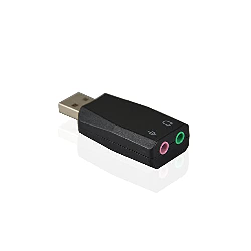 ADWITS Externer USB-3D-Stereo-Audio-Adapter mit 3,5-mm-Lautsprecherkopfhörermikrofonbuchsen, treiberfreie USB-Soundkarte für Windows Mac OS Linux PS4 von ADWITS
