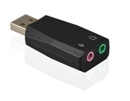 ADWITS Externer USB-3D-Stereo-Audio-Adapter mit 3,5-mm-Lautsprecherkopfhörermikrofonbuchsen, treiberfreie USB-Soundkarte für Windows Mac OS Linux PS4 von ADWITS