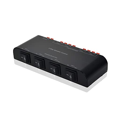 Adwits 4-Kanal Lautsprecher Switcher Selector Box mit Terminal Claps 200W RMS Max 100W umschaltbar, schwarz von ADWITS