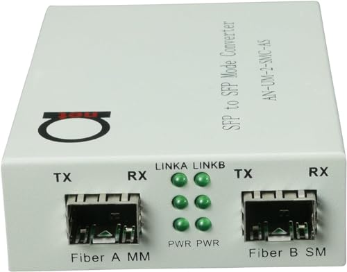SFP zu SFP Faser Medienkonverter – 2 x Standard offene SFP Steckplätze – unterstützt Gigabit, Fast Ethernet und 2,5G SFP miniGBIC Module – Faser zu Faser Konverter – ohne Transceiver von ADnet