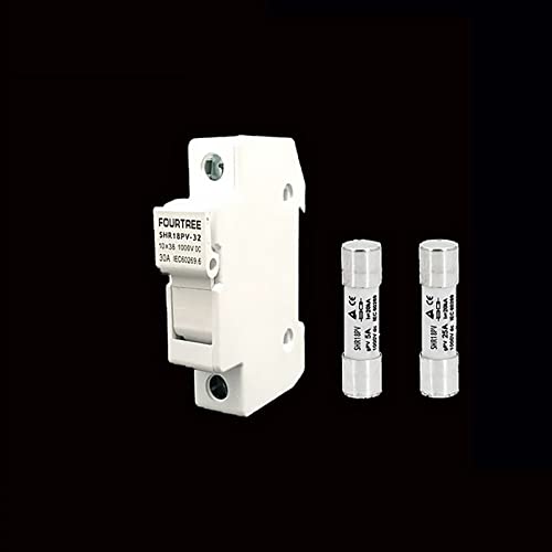1 Satz Sicherungshalter mit 10 * 38 mm DC 1000 V 1 A 3 A 5 A 10 A 15 A 20 A 25 A 32 A for PV-BAT-Sicherungen for Schutz des Solarsystems JIZTGEDM (Color : 20a, Size : 1 UK) von ADovz