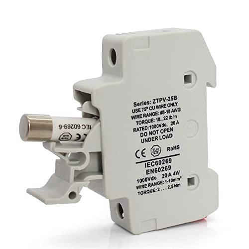 20 Sets Solar-PV-Sicherungshalter mit PV-Solarsicherung 1000 VDC 10 x 38 JIZTGEDM (Color : 1a) von ADovz