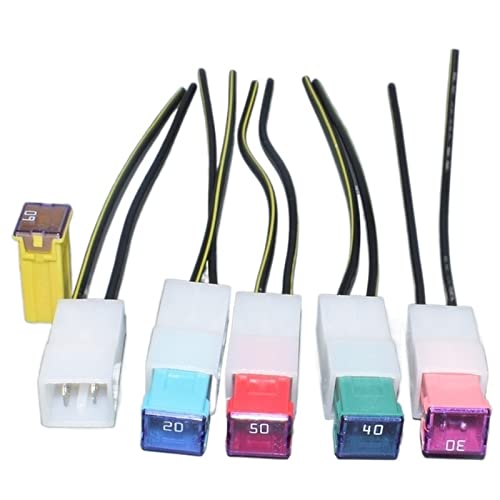 Shhworldsea 1 Satz = 1 Stück Sicherung + 1 Stück Sicherungskasten Mini-Quadratsicherung 20A 25A 30A 40A 50A 60A Auto-Sicherungskasten-Sortiment Auto-Sicherung JIZTGEDM (Color : 1set 60a Fuse Box) von ADovz