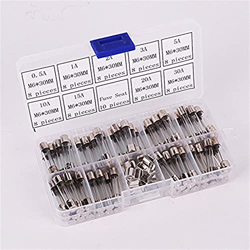 Sicherungen 72 Stück 6 x 30 mm flinke Glassicherungen, flinke Auto-Glasrohrsicherungen, sortiertes Kit 250 10 Stück Sicherungssitz 6 * 30 Heimsicherung mit Kastensicherungen JIZTGEDM Sicherungen 72 Stück 6 x 30 mm flinke Glassicherungen, flinke Auto-Glasrohrsicherungen, sortiertes Kit 250 10 Stück Sicherungssitz 6 * 30 Heimsicherung mit Kastensicherungen JIZTGEDM von ADovz