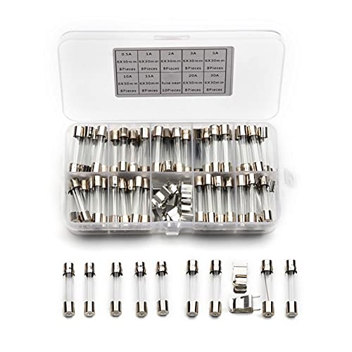 Sicherungen 72PCS 6x30mm schnelle flinke Glasrohrsicherung mit Sicherungshalter 0,5A/1A/2A/3A/5A/10A/15A/20A/30A Sortimentssatz Sicherungen JIZTGEDM Sicherungen 72PCS 6x30mm schnelle flinke Glasrohrsicherung mit Sicherungshalter 0,5A/1A/2A/3A/5A/10A/15A/20A/30A Sortimentssatz Sicherungen JIZTGEDM von ADovz