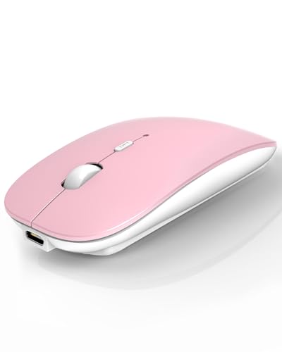 AE WISH ANEWISH Bluetooth Maus für Mac/iPad/iPhone/Android PC/Computer, wiederaufladbar, geräuschlos, Mini Kabellose Maus für Windows/Linux/Mac, 3 DPI Einstellbares Bluetooth 5.0 Rosa von AE WISH ANEWISH