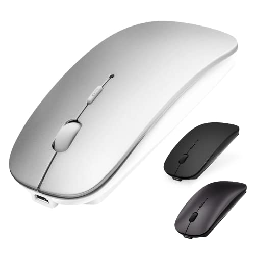 AE WISH ANEWISH Bluetooth Maus fur Laptop/iPad/iPhone/Mac/PC/Tablet, Wiederaufladbare Leise Mini Maus für Windows/Linux, 3 DPI Einstellbar Bluetooth 5.0 von AE WISH ANEWISH