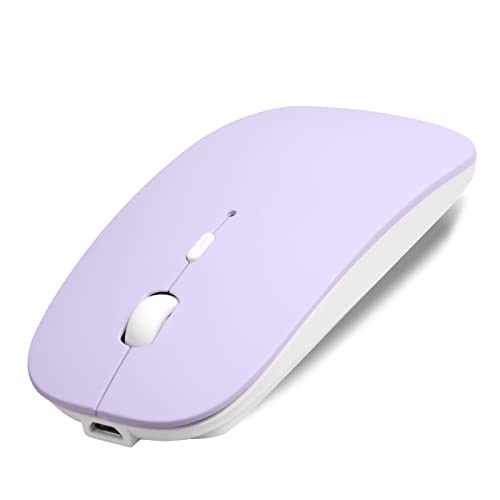 AE WISH ANEWISH Bluetooth Maus fur Laptop/iPad/iPhone/Mac (iOS 13.3.2 und höher) / PC/Tablet, Wiederaufladbare Leise Mini Maus für Windows/Linux, 3 DPI Einstellbar Bluetooth Violett von AE WISH ANEWISH