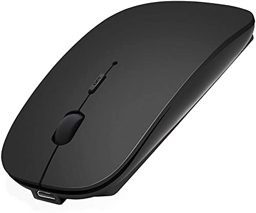 AE WISH ANEWISH Bluetooth Maus fur Mac/iPad/iPhone/PC/Computer, wiederaufladbar geräuschlos Mini Kabellose Maus für Windows/Linux/Android, 3 DPI Einstellbares Bluetooth 5.0 Black von AE WISH ANEWISH